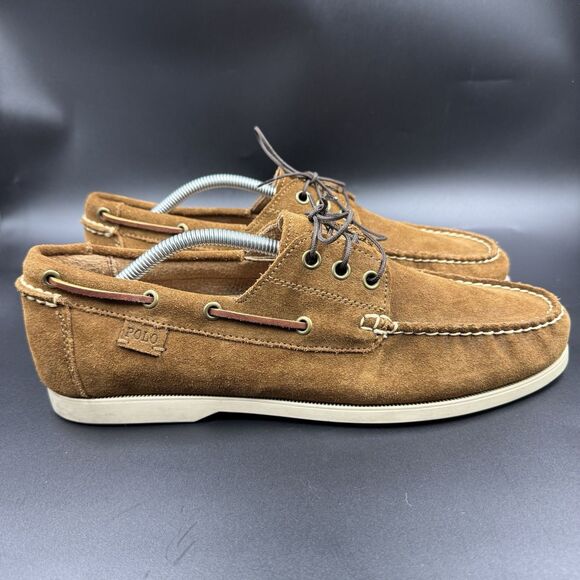 Polo Ralph Lauren Bienne II -LU-BTS Men’s Suede Boat Shoes Size 11.5D 14557 - Picture 10 of 16